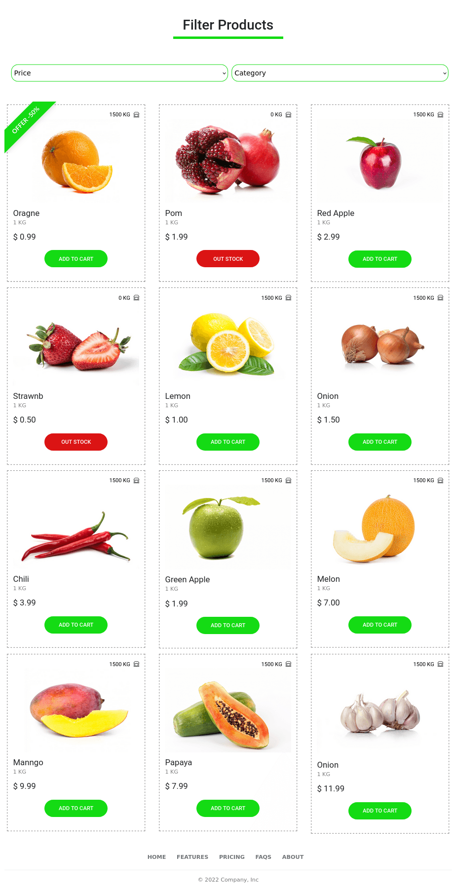 Streamlined Front-End Website for Shopping
